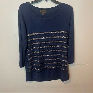 Blue shirt with sparkle stripes !